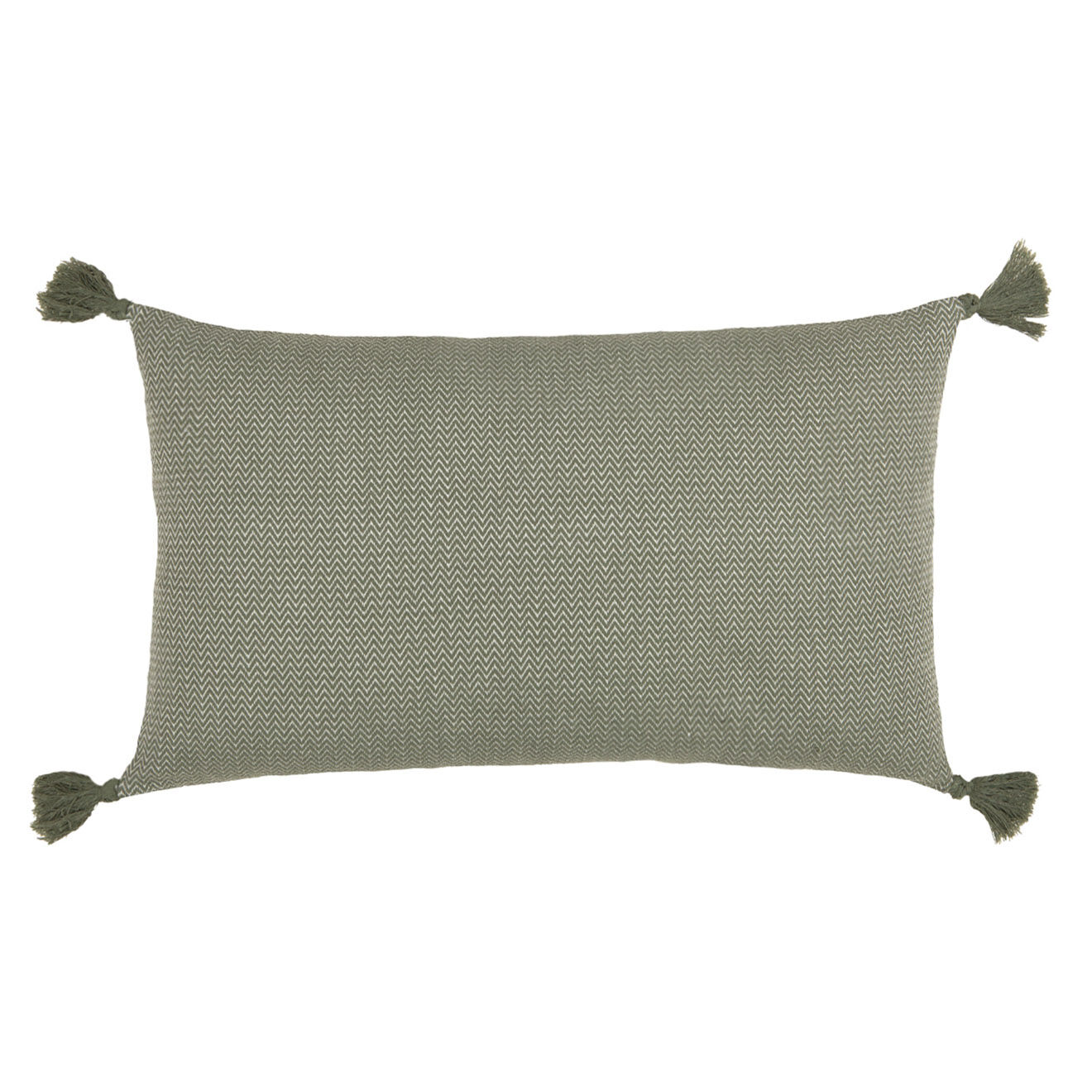 Febronie Housse de coussin à pompons Stockholm verte