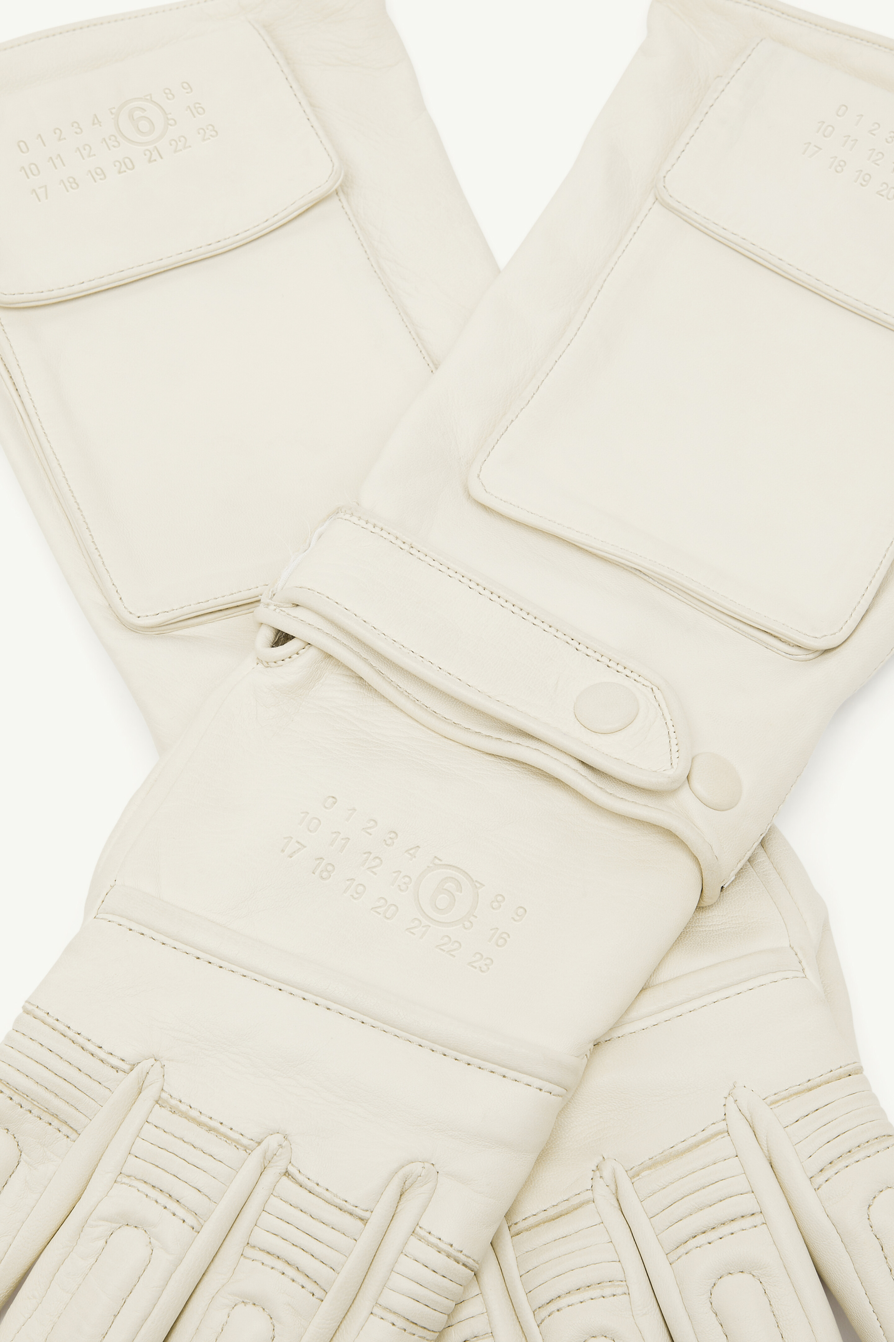 Gants en peau d'agneau MM6 x Agnelle pour homme | MM6 Blanc