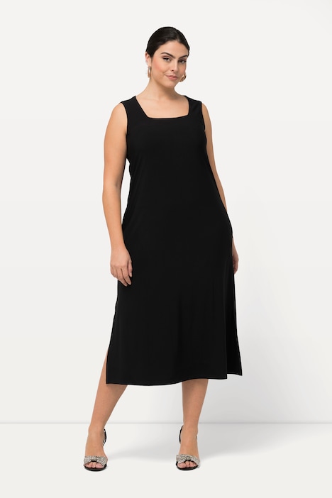Jersey-Kleid, A-Linie, Carree-Ausschnitt, ärmellos