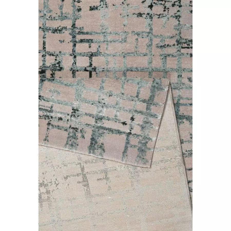 Esprit Kurzflorteppich Velvet Grid petrol