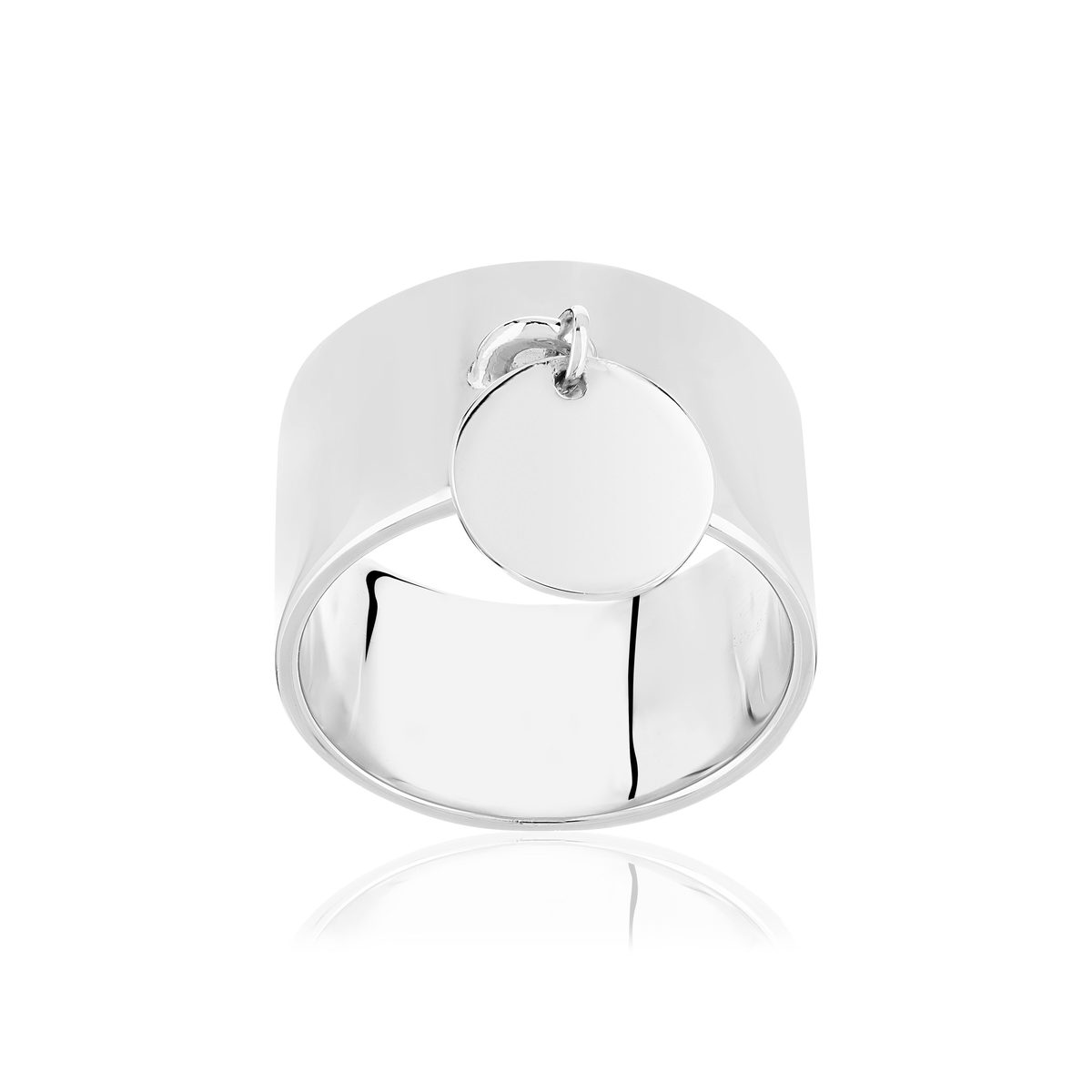 Bague argent 925 pampille disque