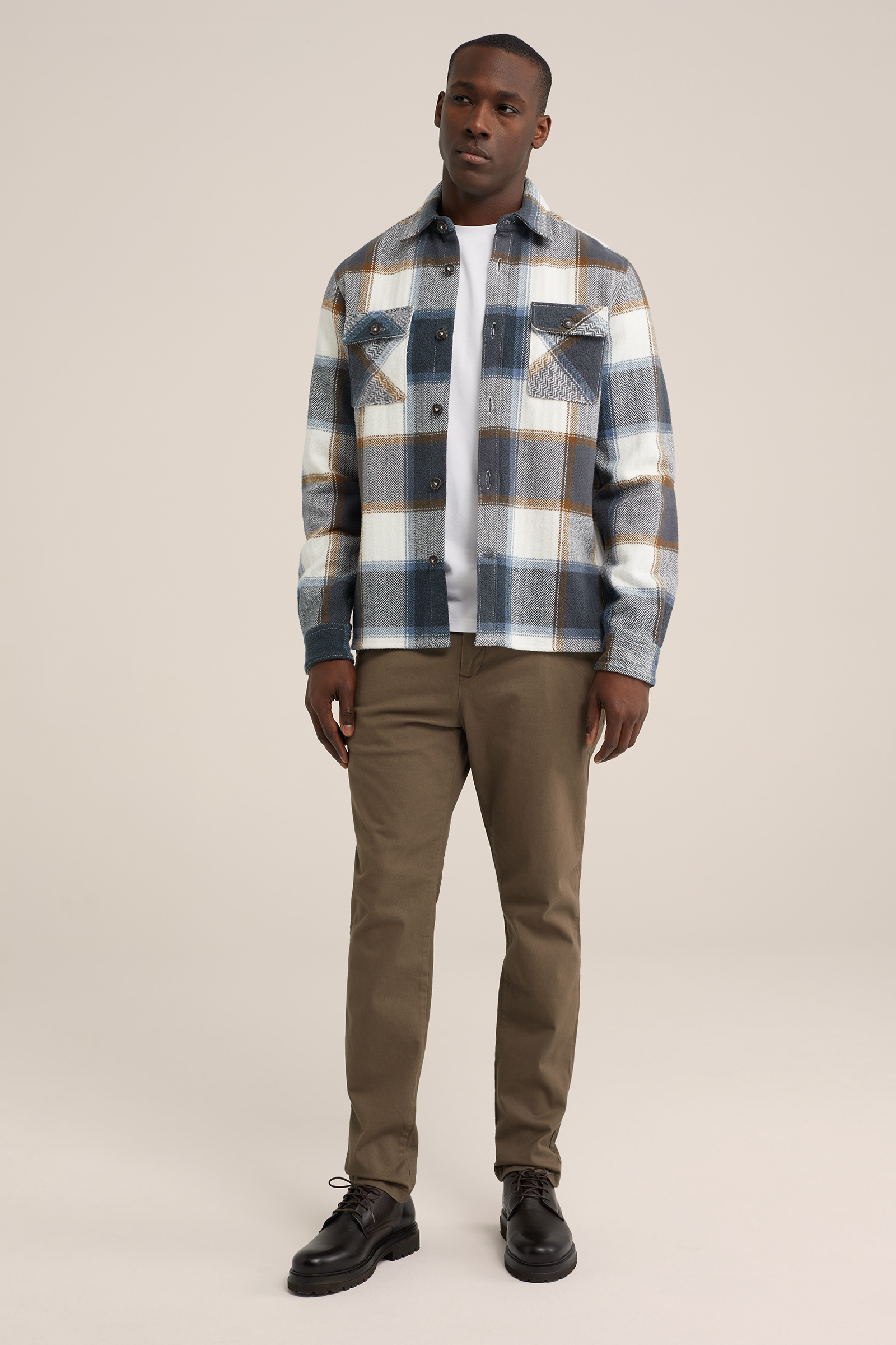 Tall fit overshirt met ruit WE Fashion Donkergroen