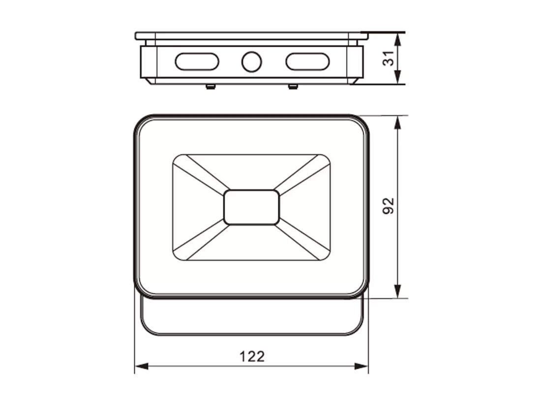 Projecteur LED Noir 175-265VAC 10W 6000K