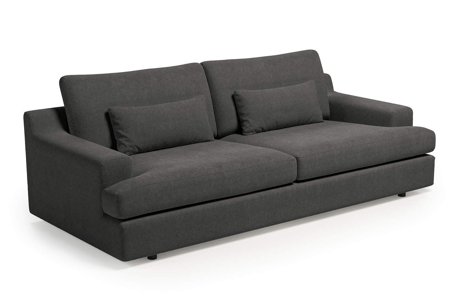 Roma 3-seter XL Tekstil Mito 169 Antracite med sorte ben