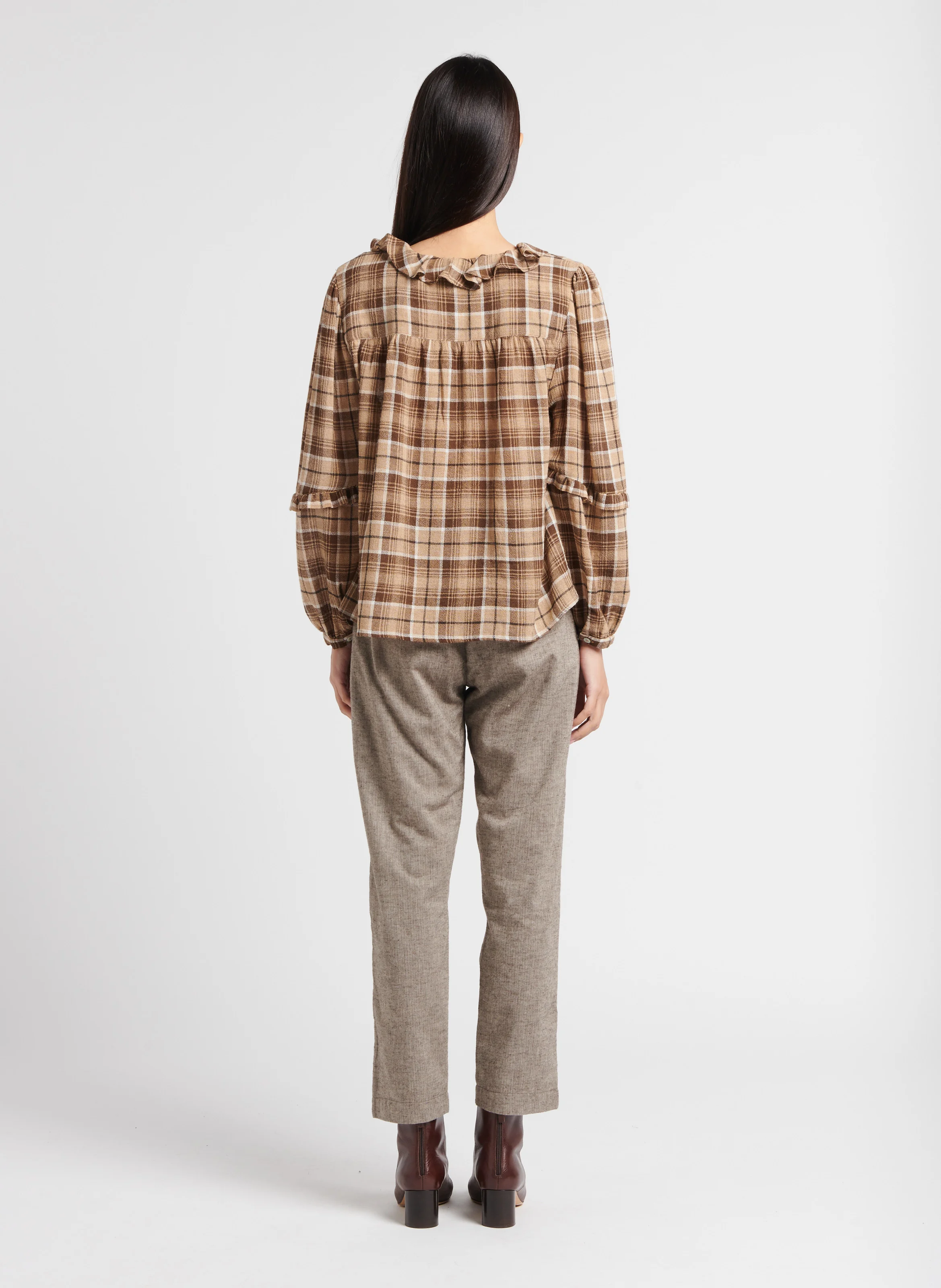 ALFRED - Pantalon à pinces en coton | Beige