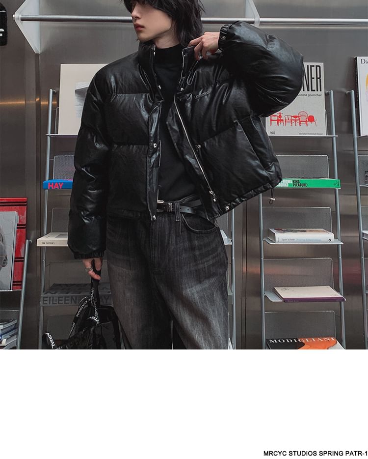 MRCYC - Effen cropped pufferjack met rits