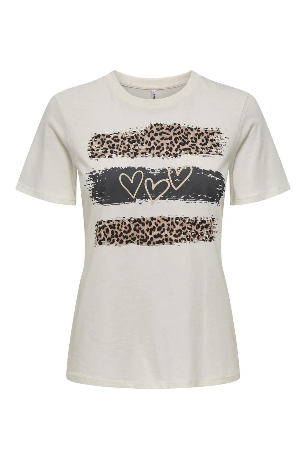 Only Onlola S/S Reg Tee 4734992 cloud dancer leo hearts