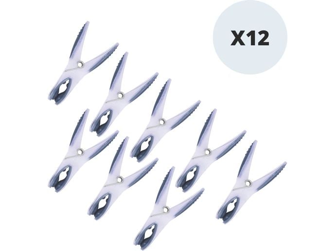MSV Wäscheklammern 12 Stück, Grau Set mit 12 Wäscheklammern aus Bi-Material