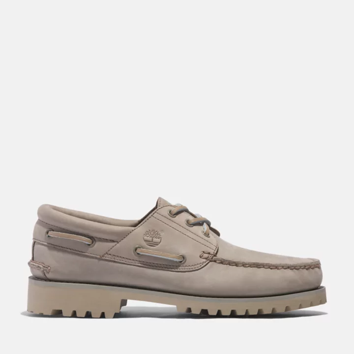 Chaussure bateau authentique cousue main Timberland pour homme en taupe clair