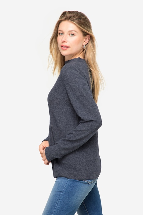 Sweatshirt, Vogel-Print, Stehkragen, Langarm, OEKO-TEX