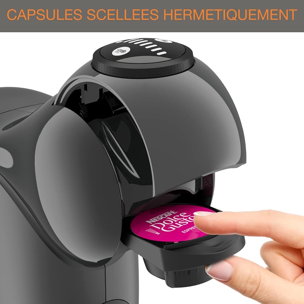 Nescafé Dolce Gusto Krups Machine à café dosettes multi-boissons, 0,8 L, Taille des boissons ajustable, Machine à espresso, Cafetière compacte, Arrêt automatique, Genio S KP243B10 : Cuisine et Maison