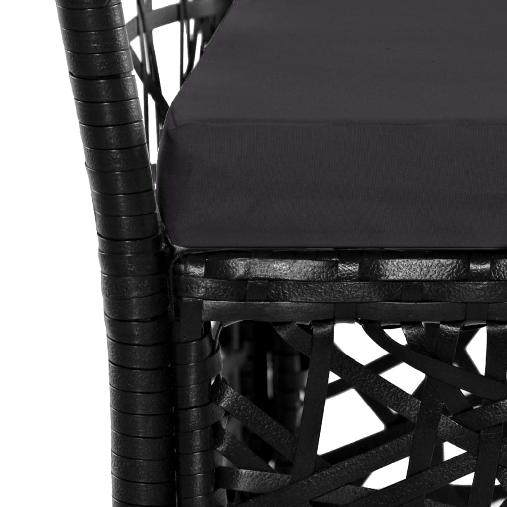 Mobilier à dîner d'extérieur 9 pièces résine tressée noir
