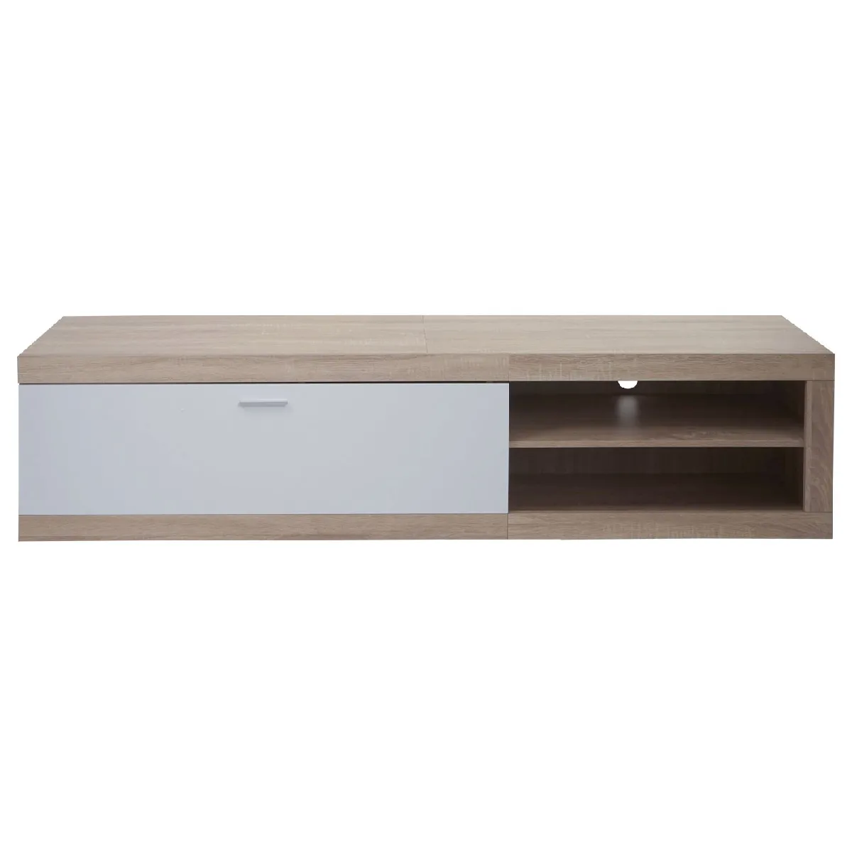 Mendler Meuble TV - 180cm - Aspect chêne et blanc