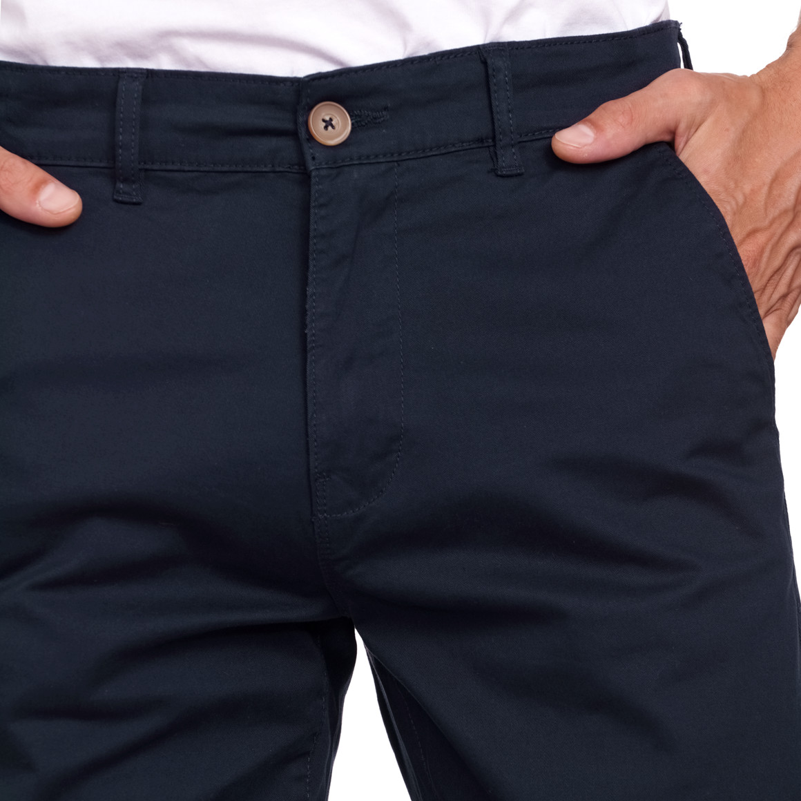 VanVaan Herren Chinohose in Unifarben dunkelblau