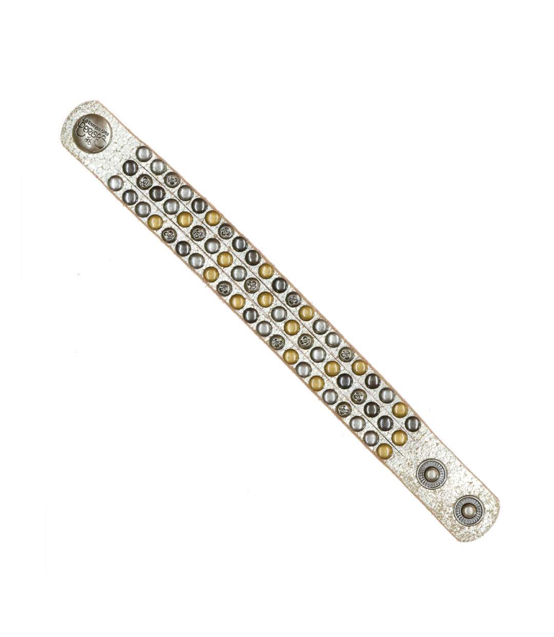 Bracelet en Cuir doré à clous Femme Le Temps des Cerises