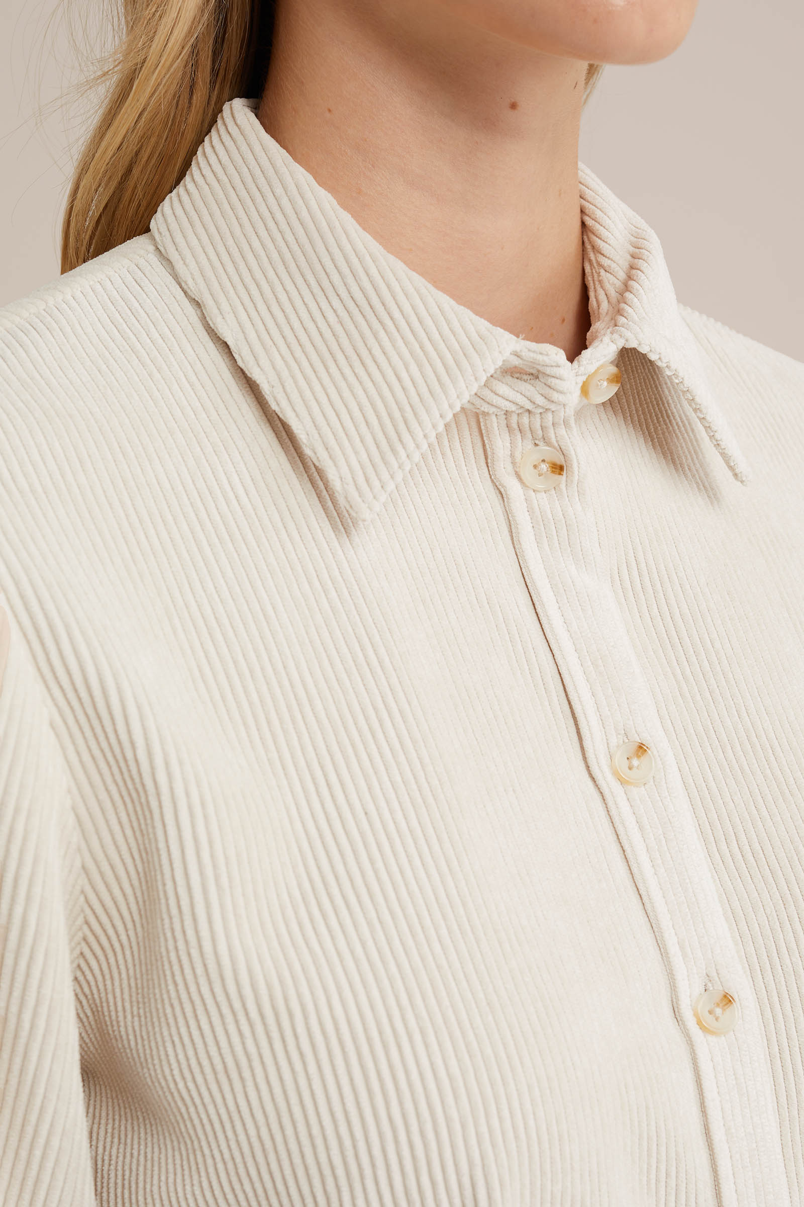 blouse van corduroy WE Fashion Gebroken wit