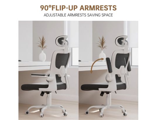 RATTANTREE - Fauteuil de bureau Chaise d’ordinateur pivotante blanche