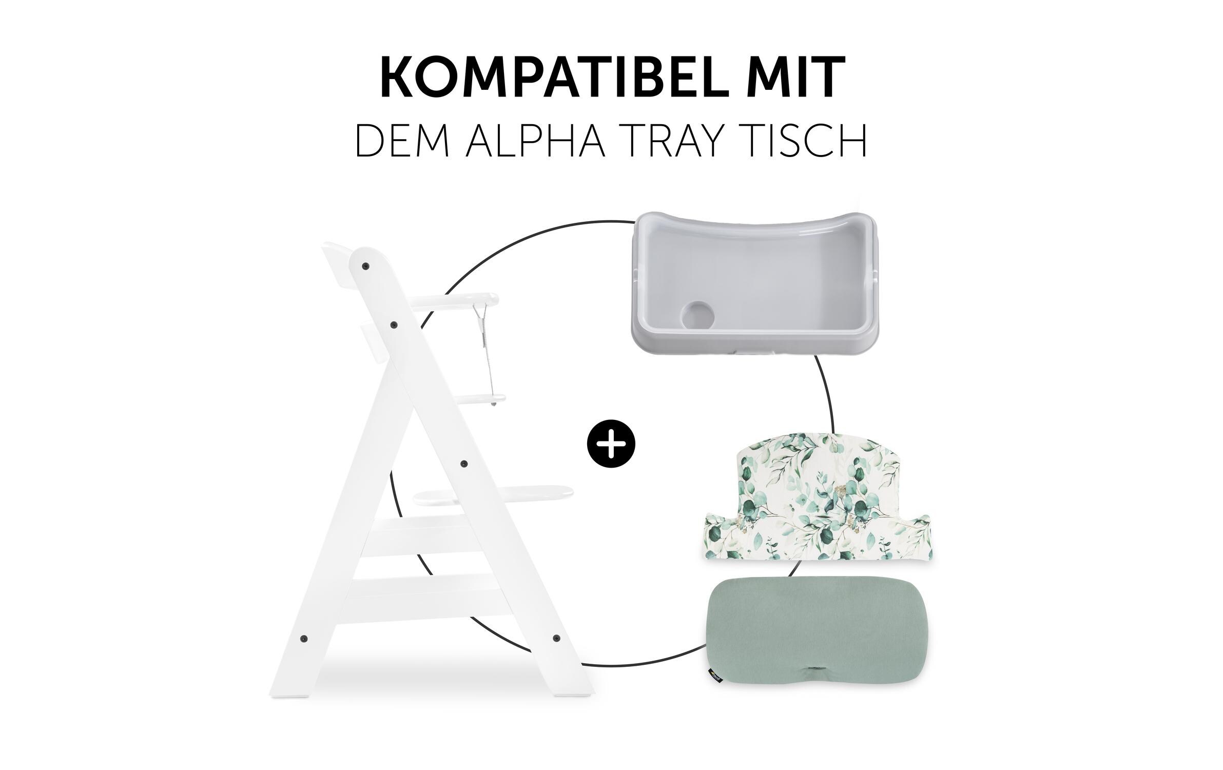 Sitzkissen Select Jersey Leaves Mint zu Alpha+Hochwertige Hochstuhlauflage