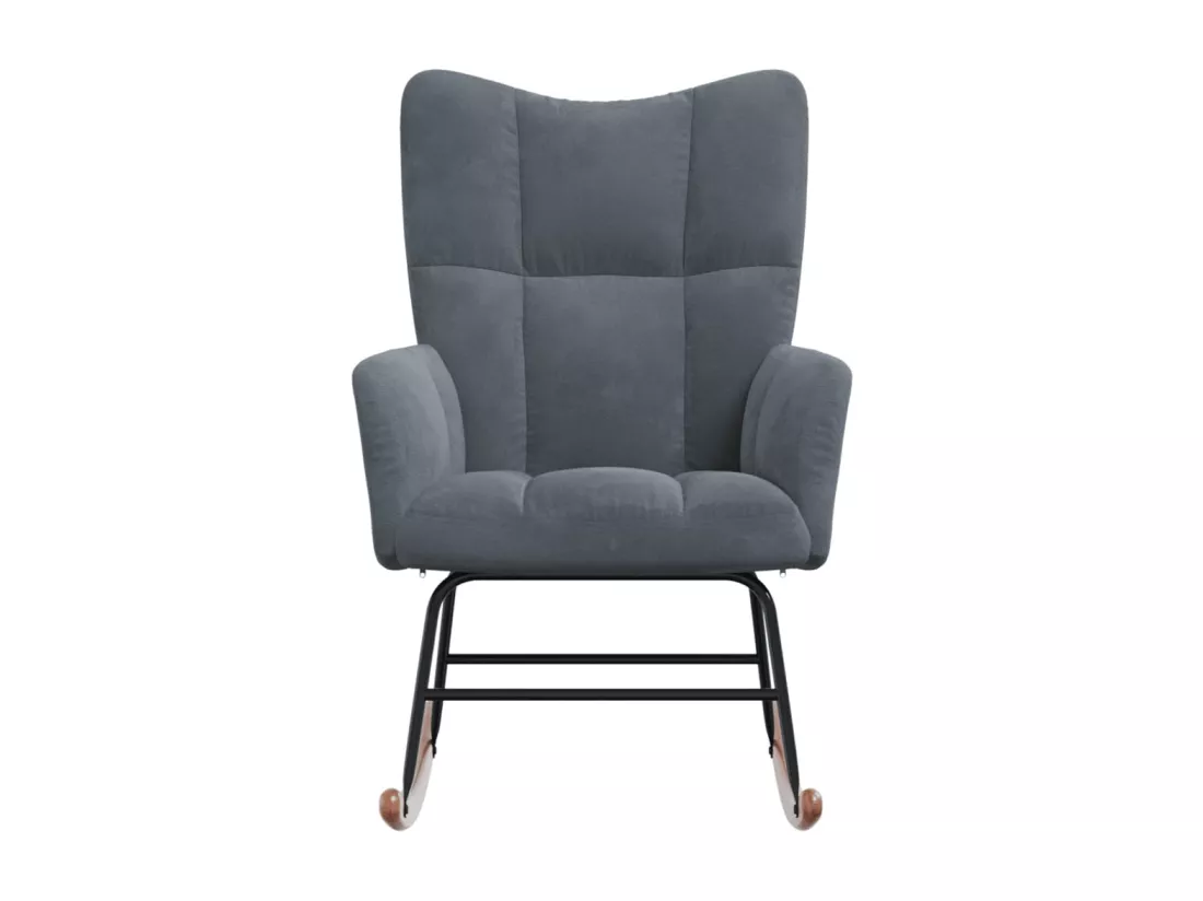 Chaise à bascule Gris foncé Velours