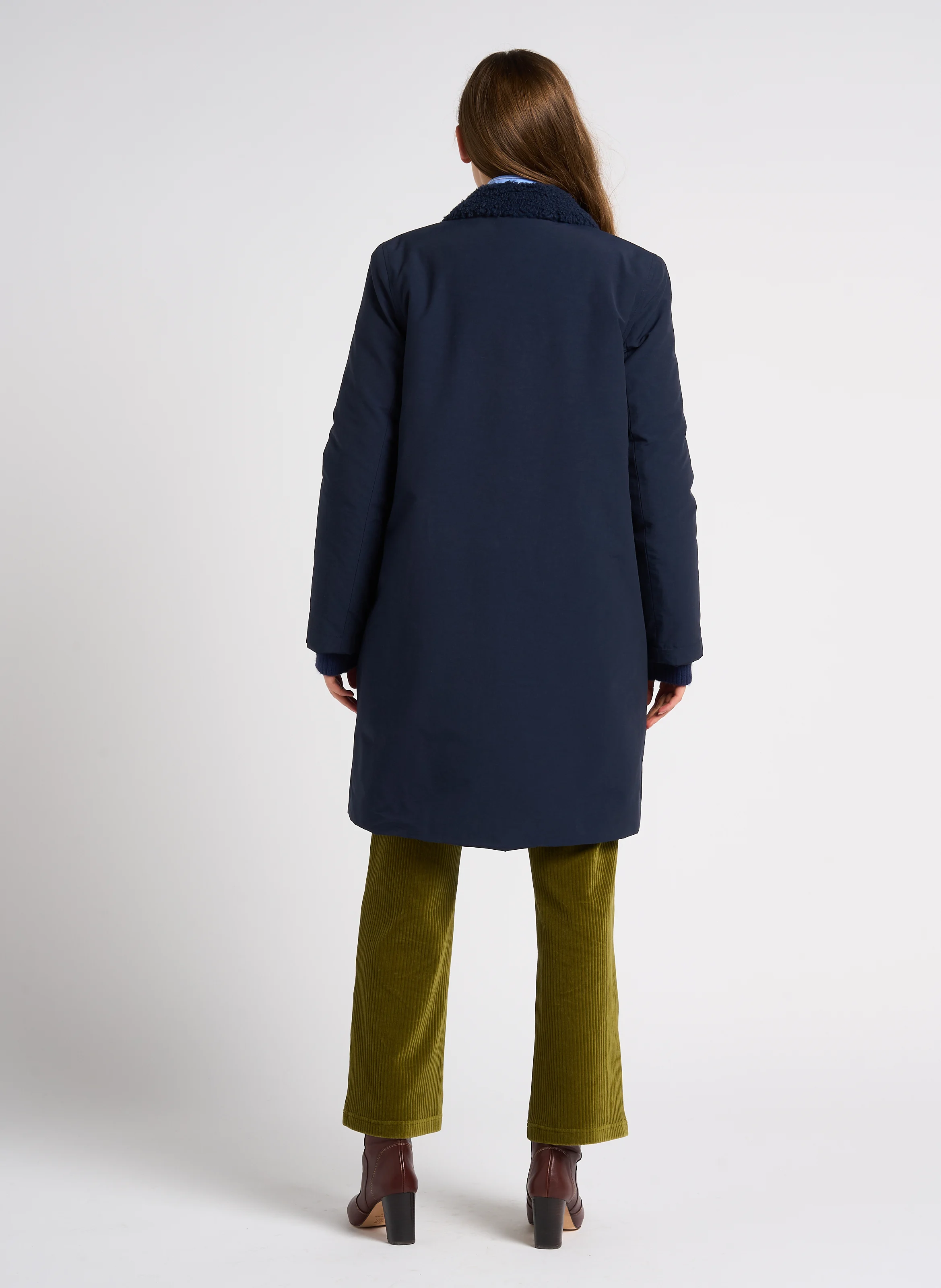 Pantalon droit en coton mélangé | Kaki