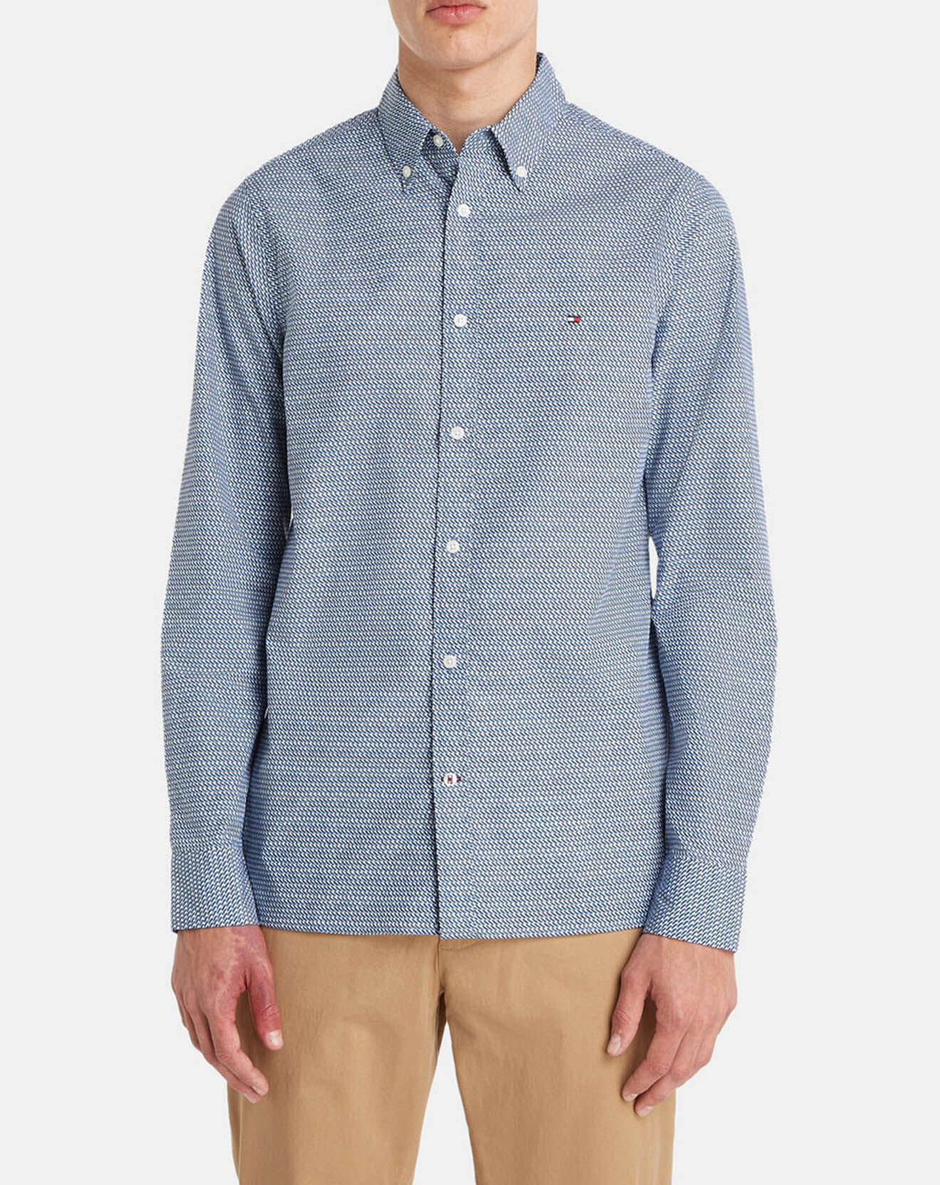 Tommy Hilfiger Chemise cintrée retro imprimé bleue