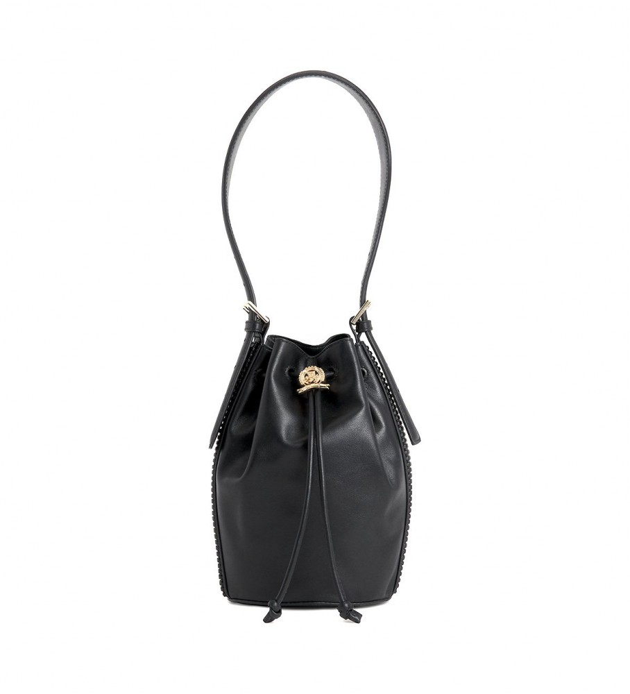 Bolsa tipo saco de couro preta Tommy Hilfiger