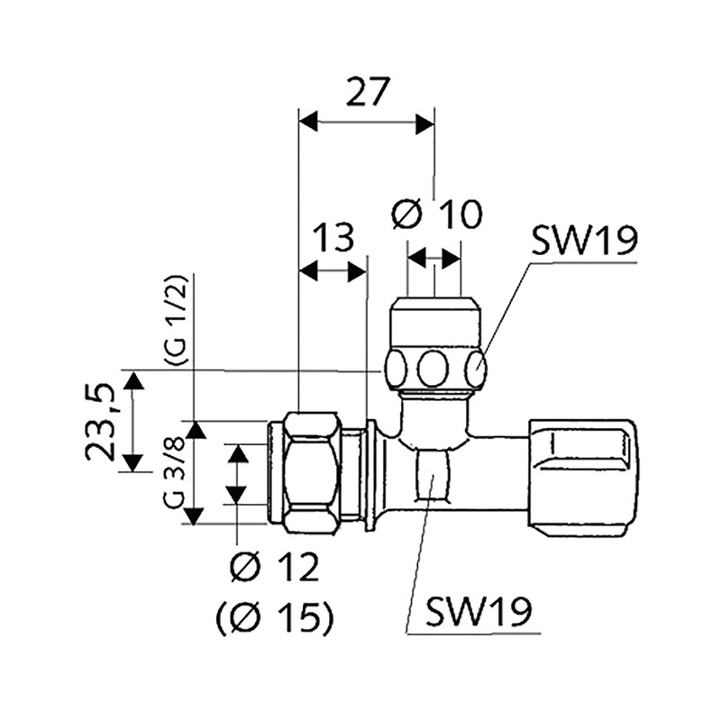 Schell Comfort hoekregelkraan 3/8