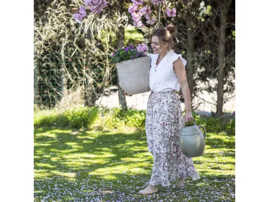Pot à fleurs Waste Rib 35x34 cm Beige terrazzo