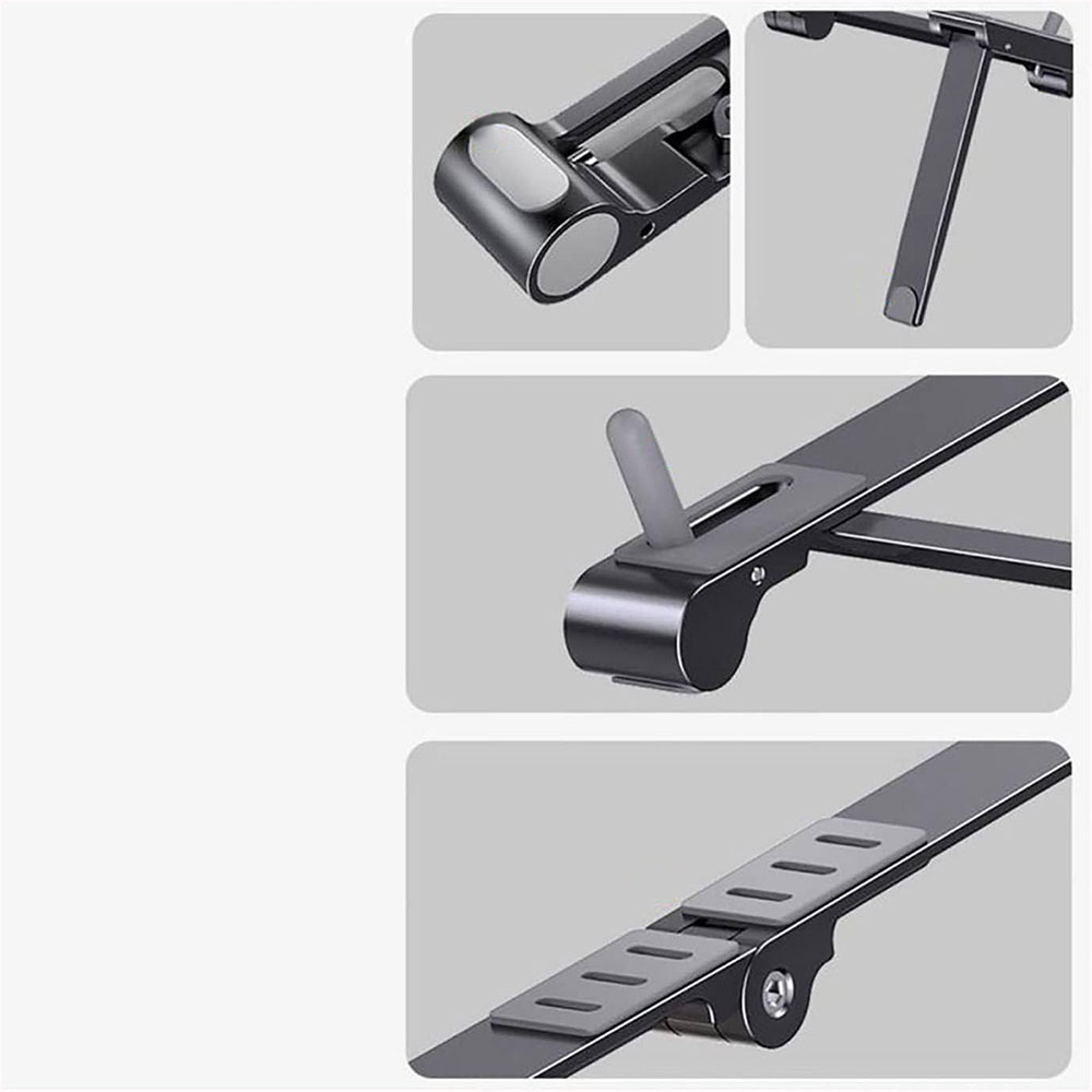 3 in 1 Faltbare Halterung Alu Ständer für Laptop / MacBook / Tablet und Handy (bis 18