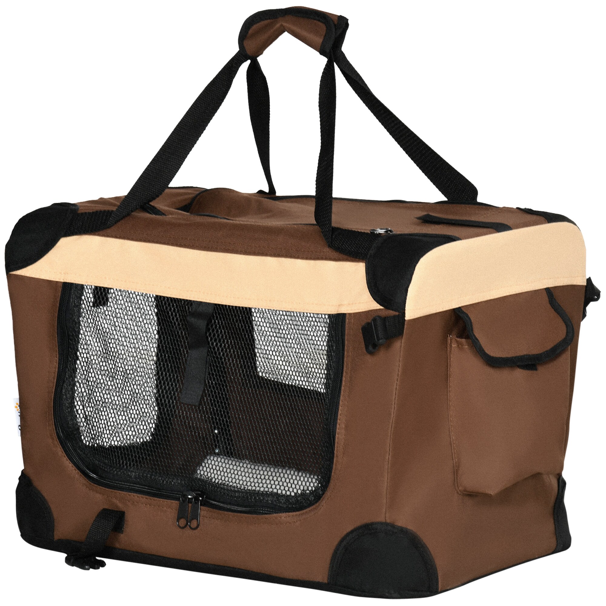 PawHut Tragetasche mit Kissen grau, schwarz 50,5L x 33,5B x 35H cm
