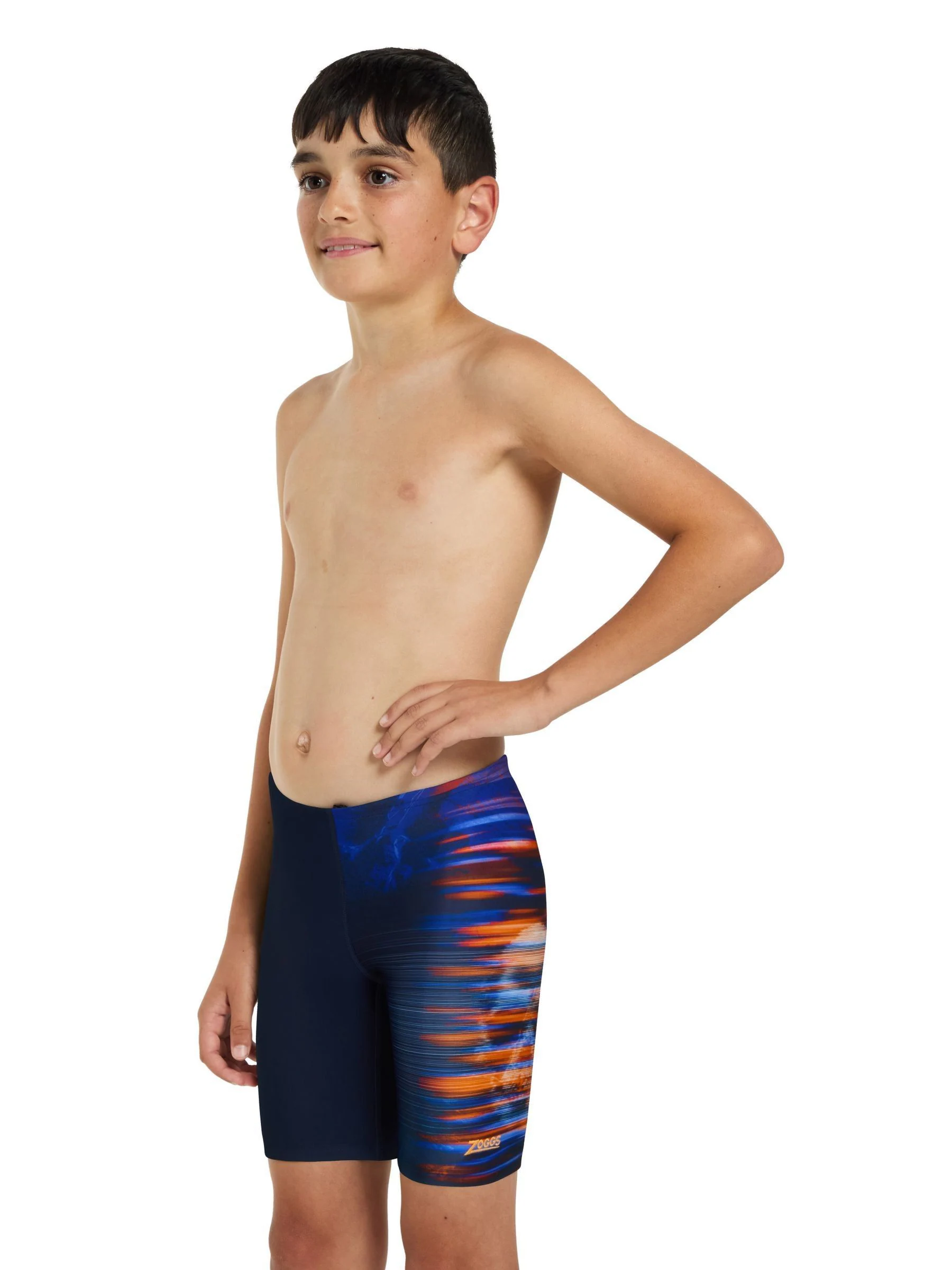 Zoggs Boys Blue Mid Jammer Dullskull Print Swimsuit