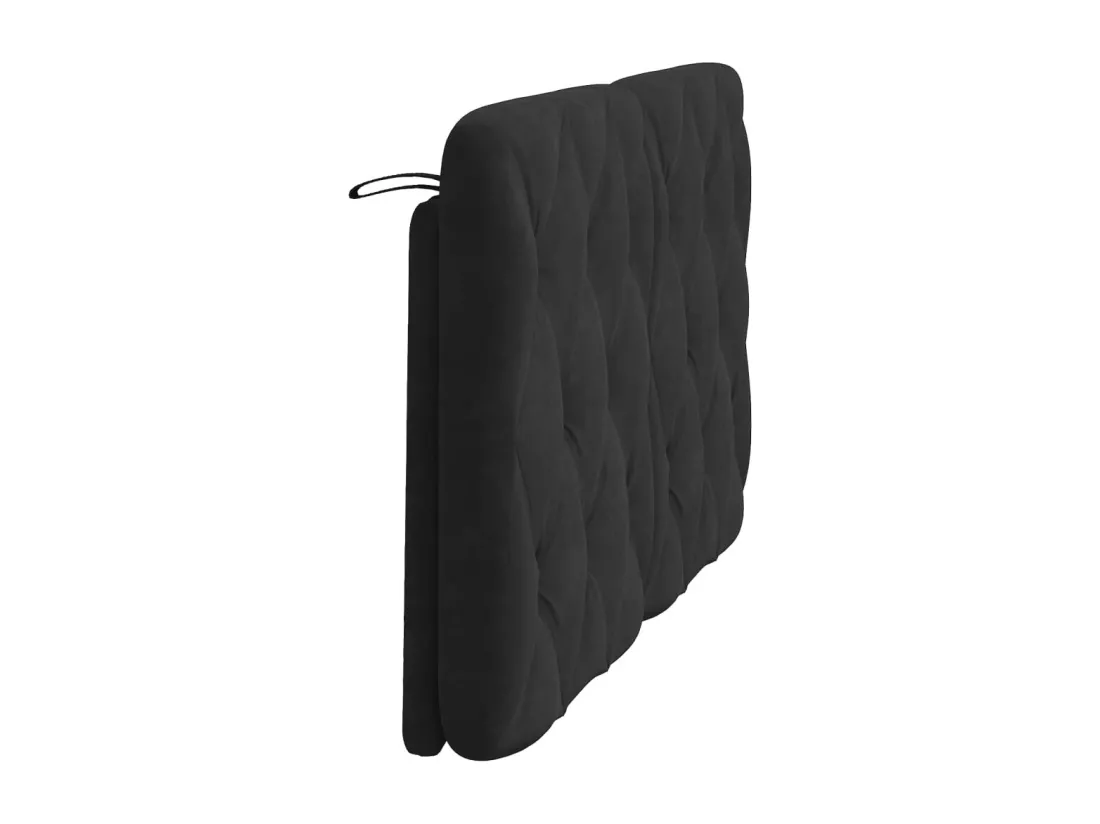 Coussin de tête de lit noir 140 cm velours