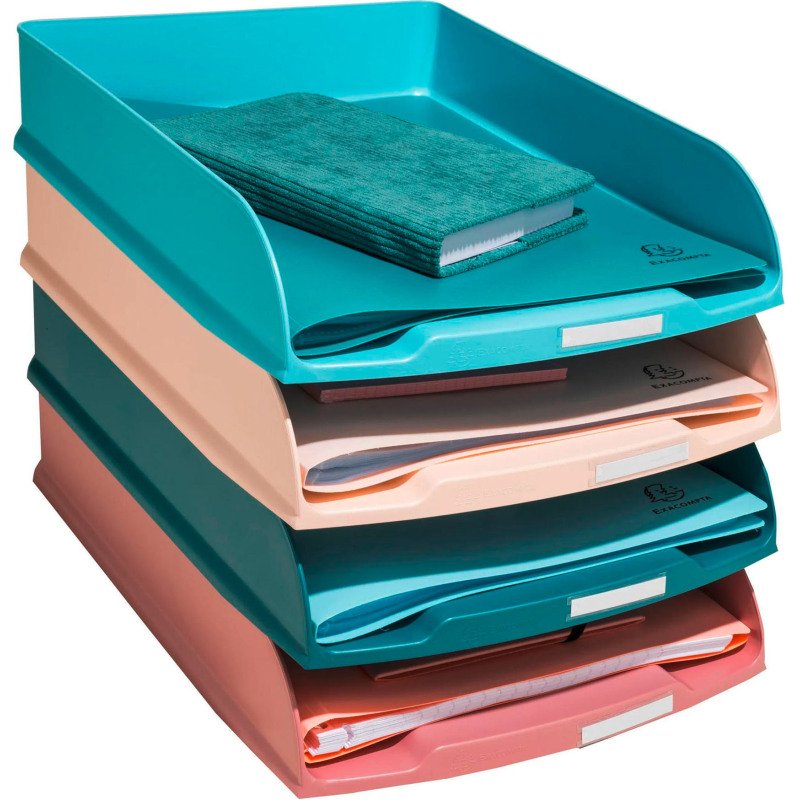 Lot de 4 corbeilles à courrier Exacompta Combo Styli Skandi couleurs assorties