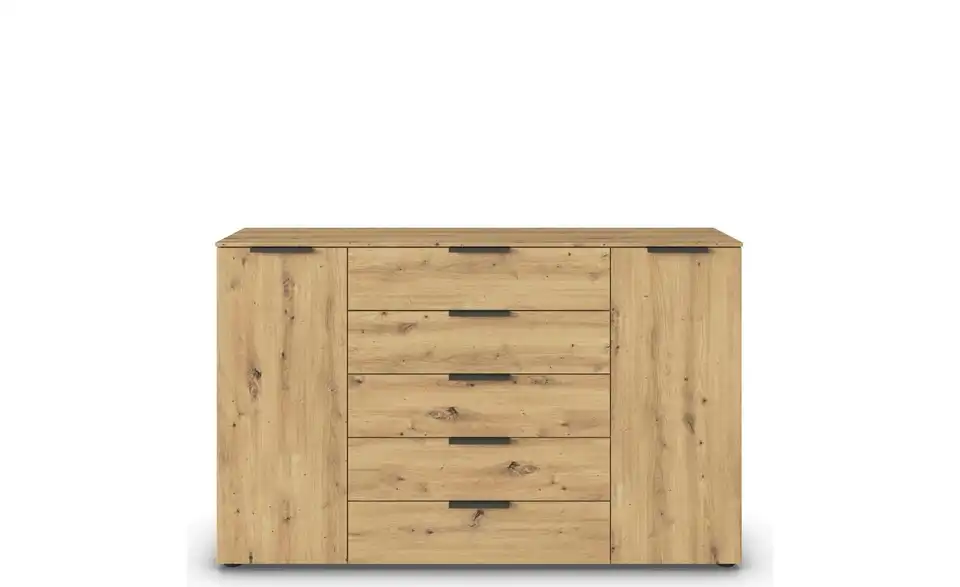 Sideboard Eiche Artisan (Nachbildung) Front: Dekor, Oberboden: Dekor 160 cm Graphit