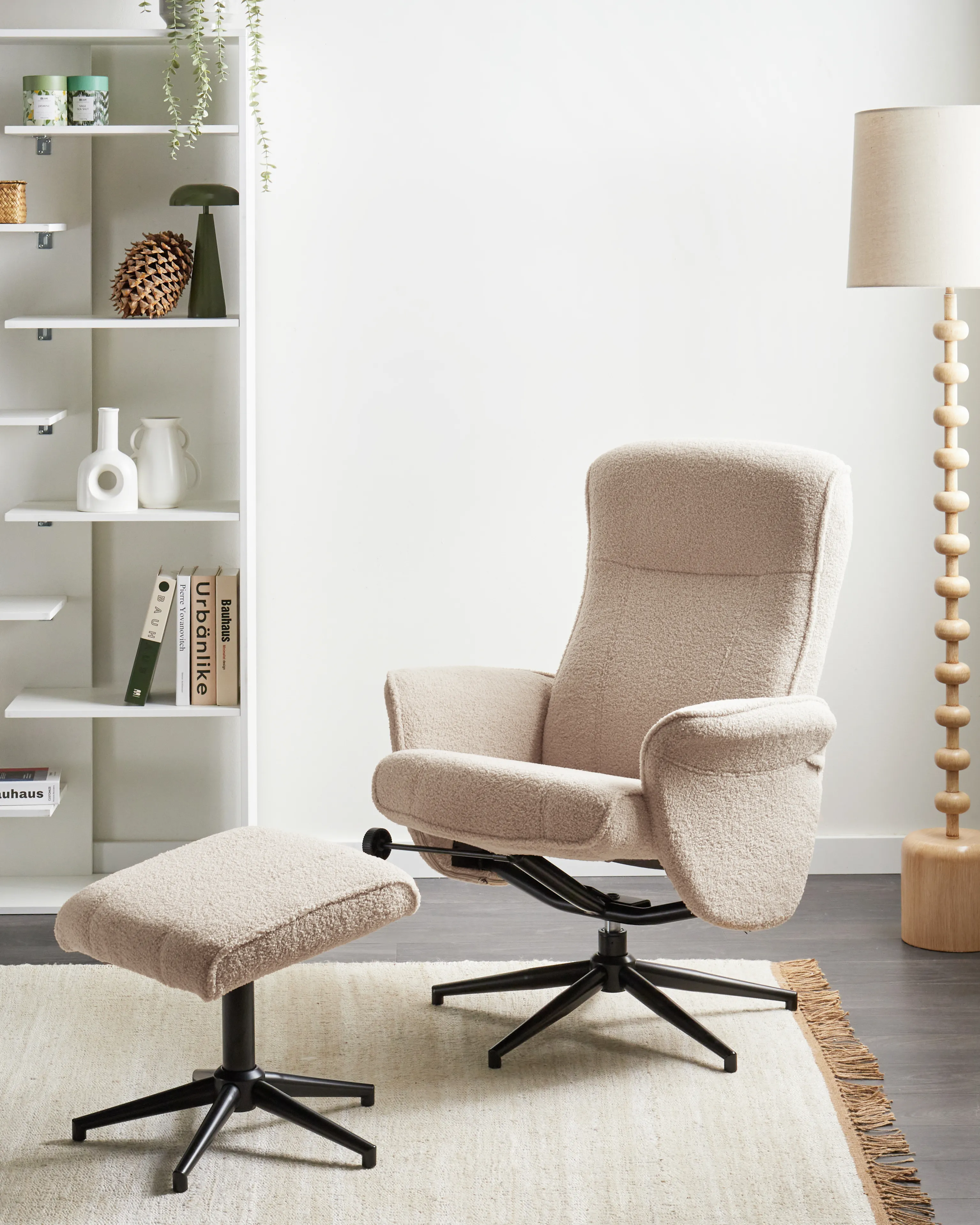 Relaxfauteuil JAPET Bouclé Beige