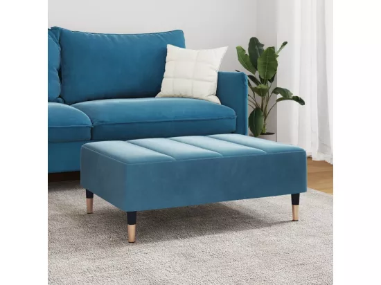 Repose-pied bleu 77x55x31 cm velours