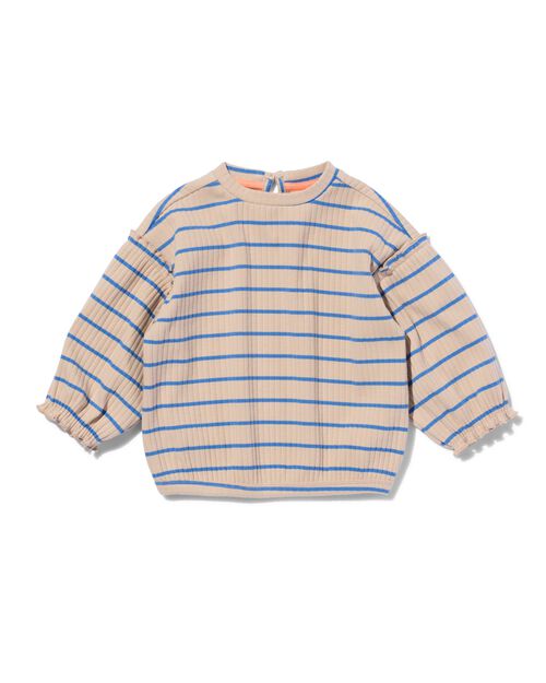 pull côtelé à rayures pour bébé bleu