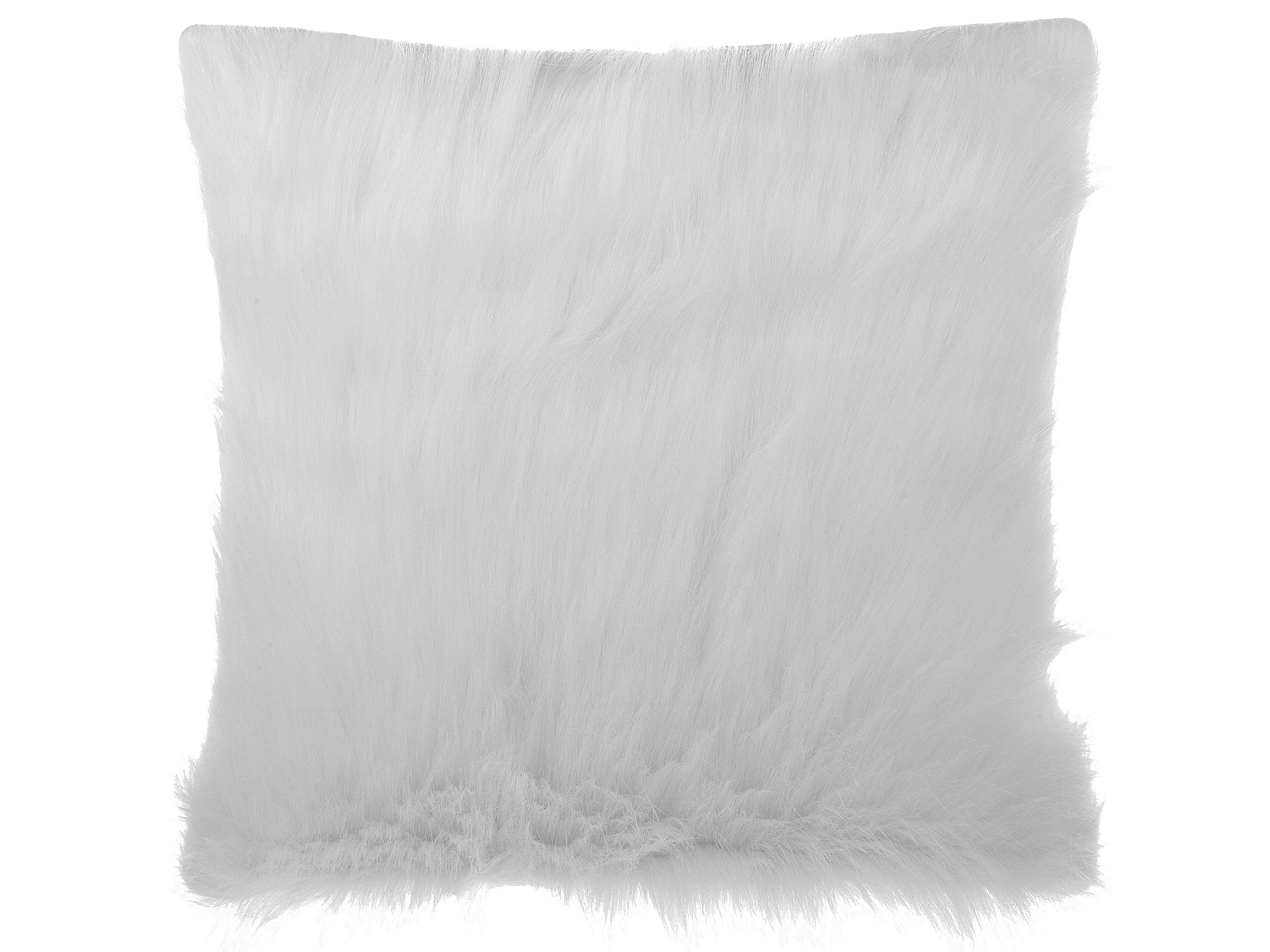 Set van 2 sierkussens DAISY Nepbont 45 x 45 cm Lichtbeige effen