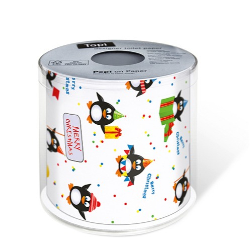 Weihnachts WC Papier Christmas Toiletten Papier Home Deko Klopapier 3-lagig - Pinguin