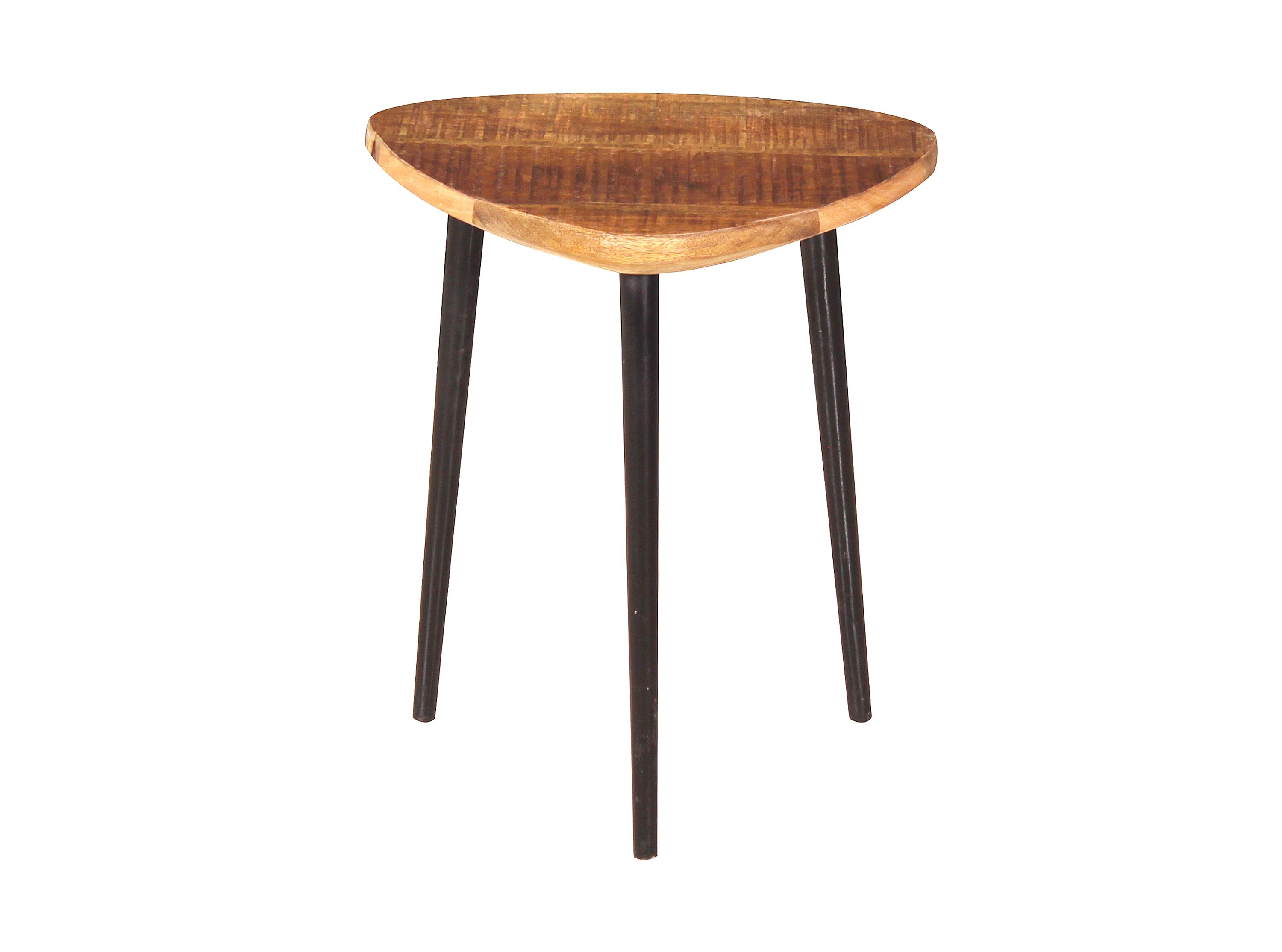 Couchtisch 40x37 Mangoholz Metall Tisch Wohnzimmertisch Beistelltisch Sofatisch