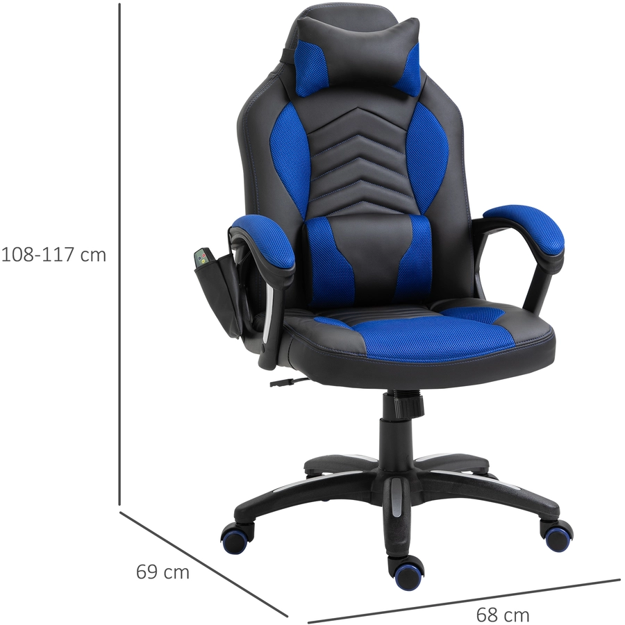 HOMCOM Bürostuhl mit Wärmefunktion blau