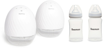 Beemoo CARE Wearable Elektrisk Brystpumpe Dobbel inkl. Brystmelkflaske 240 ml 2-pack