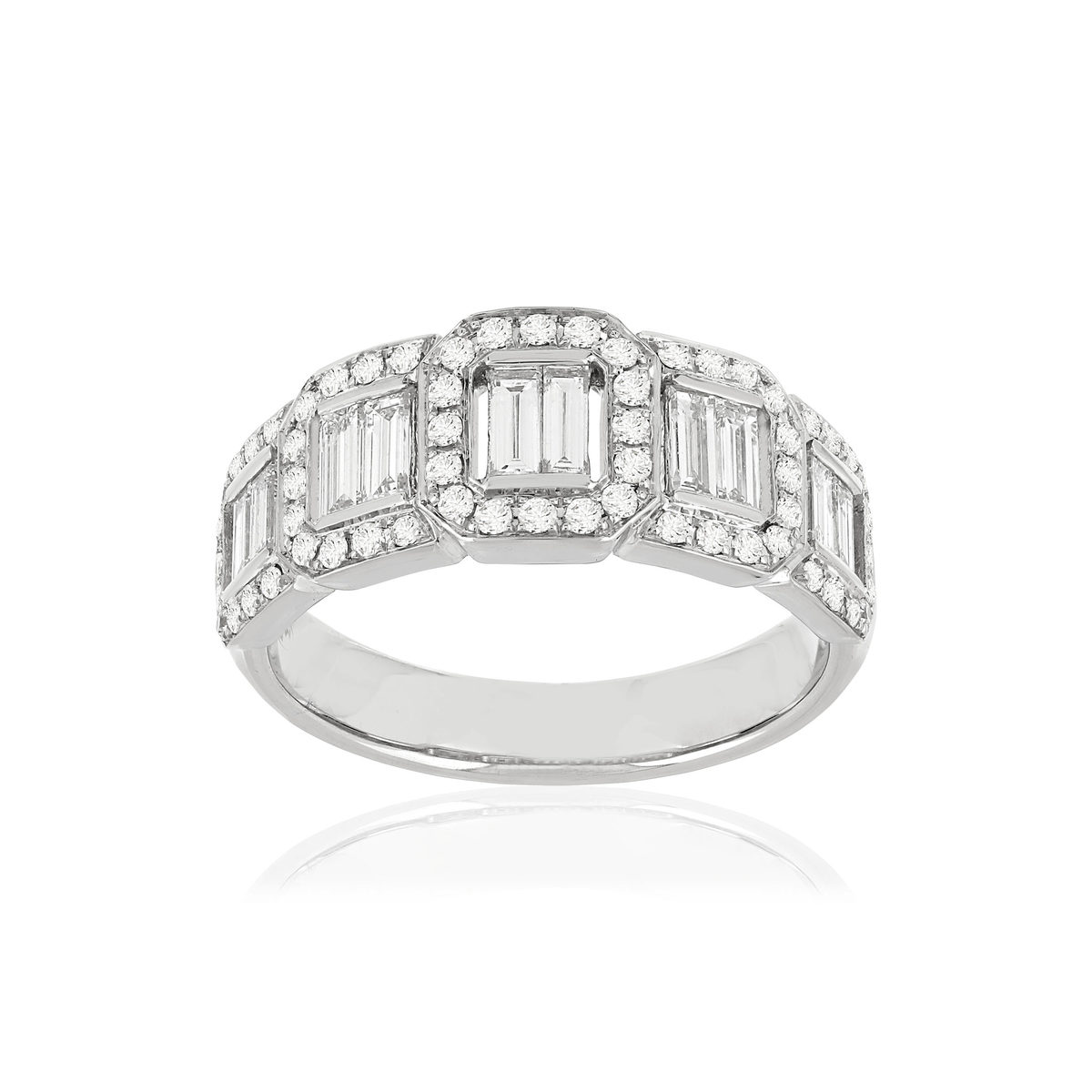 Bague or 750 blanc diamant