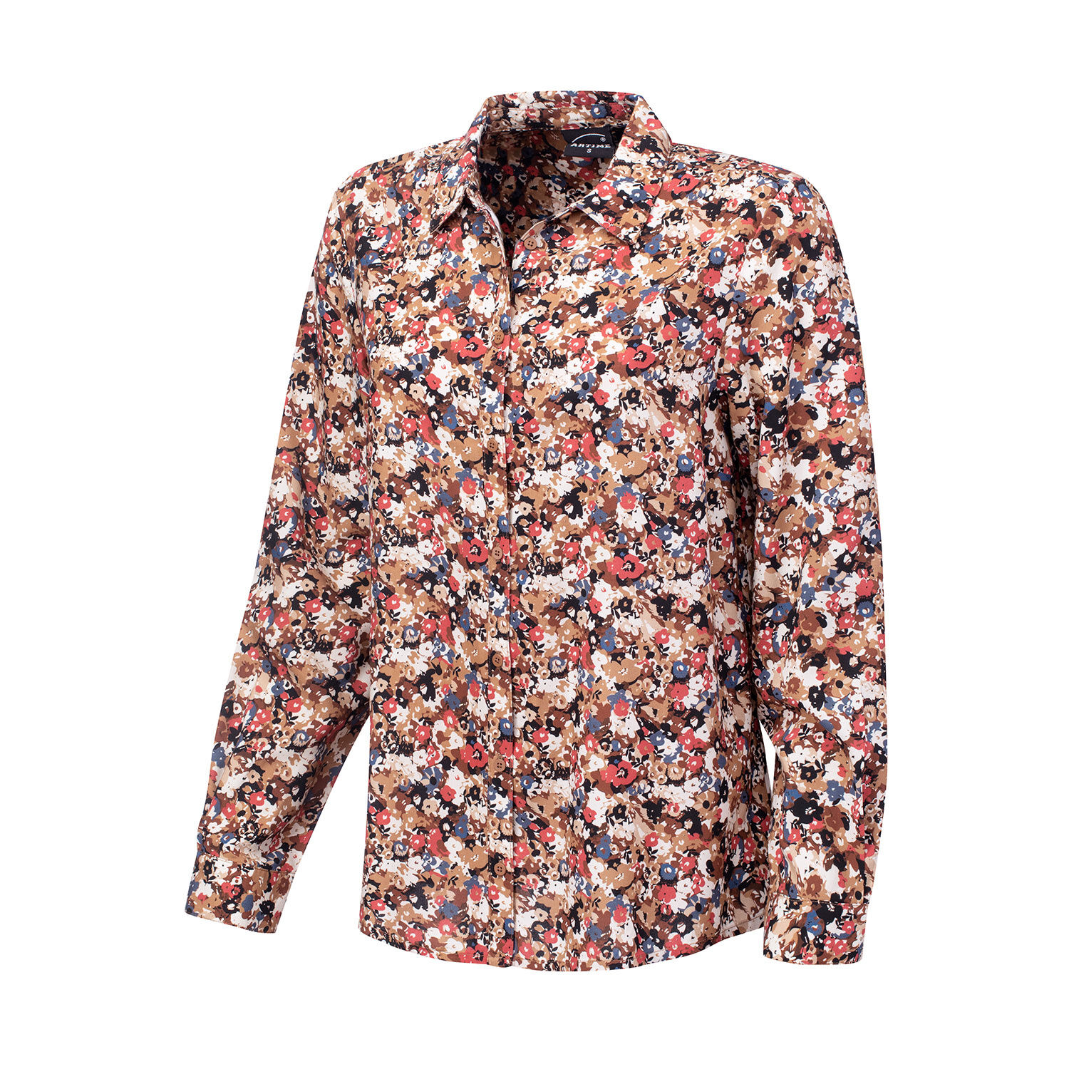 Langarmbluse Blümchen Print mit Hemdkragen