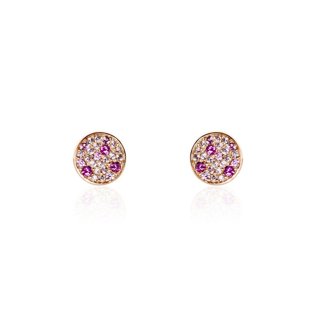 Boucles D'oreilles Puces Nelig Argent Rose Oxyde De Zirconium