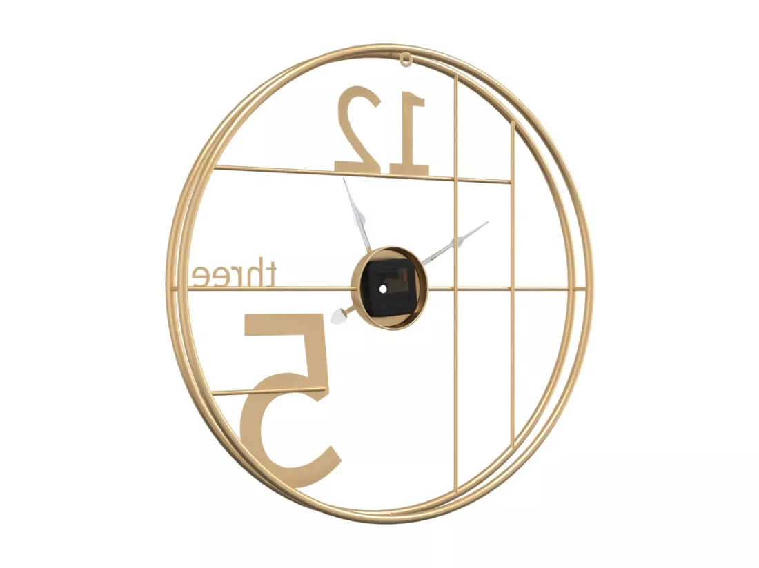 Horloge murale doré Ø50 cm fer