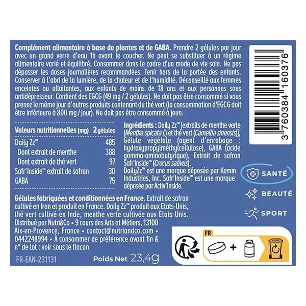 Nutri&Co Fórmula para Dormir: Auxilia no Sono e Reduz o Estresse, 60 cápsulas