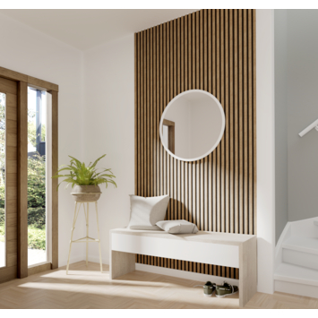 Kleurstaal lattenwand Decowall Acoustic brons eiken 18x30cm