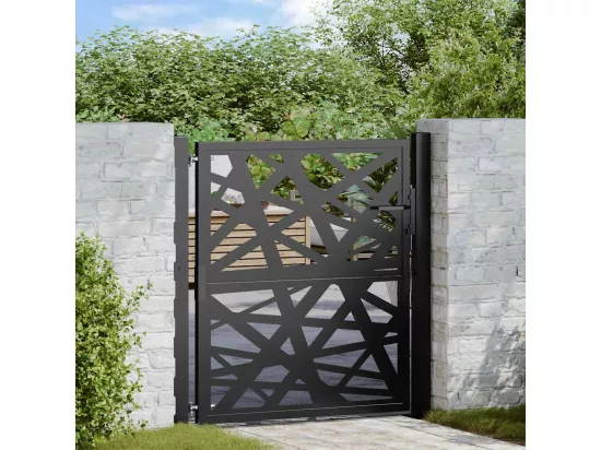 Portail de jardin noir 105x106 cm acier conception de lumière