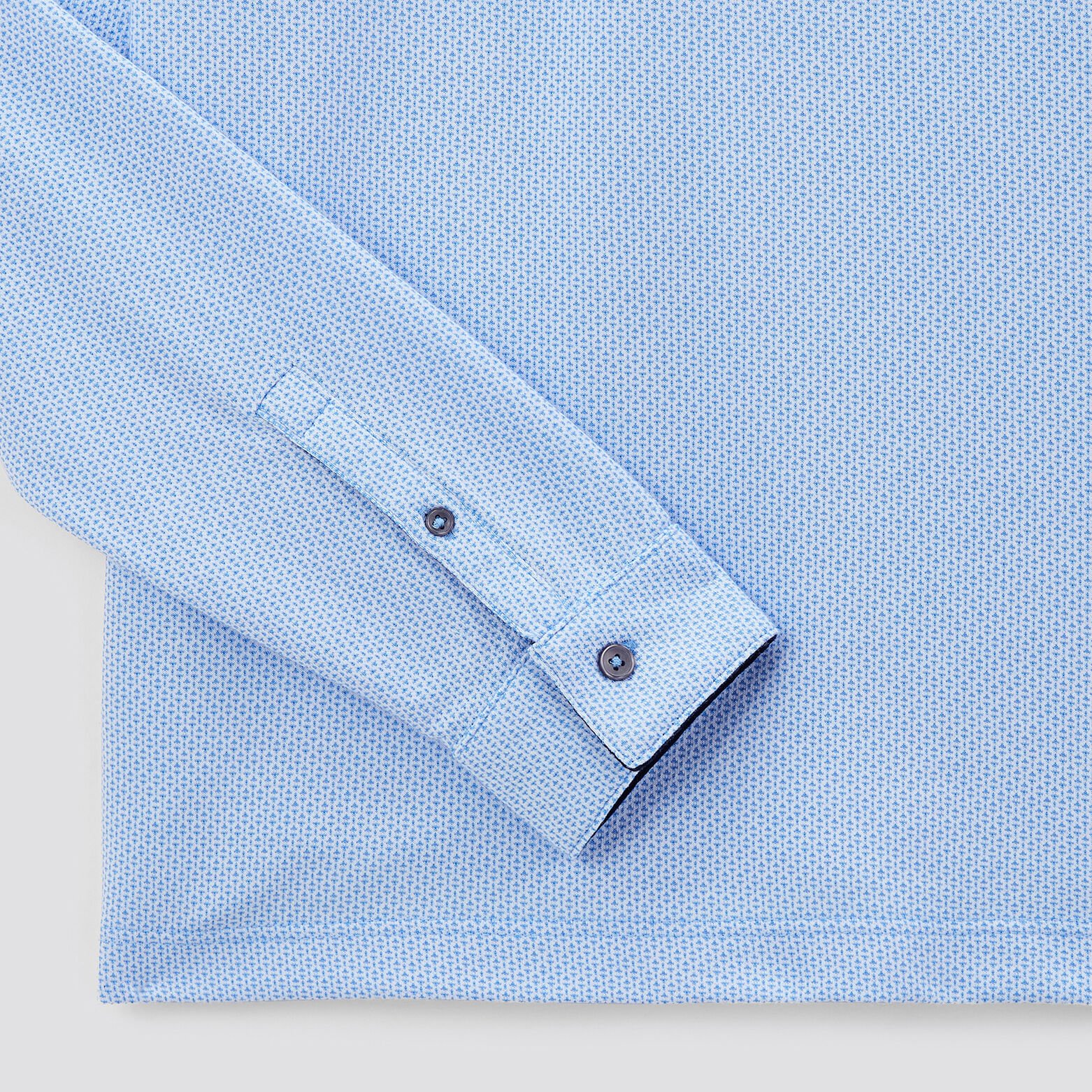 Polo manches longues jacquard à col fantaisie Bleu moyen